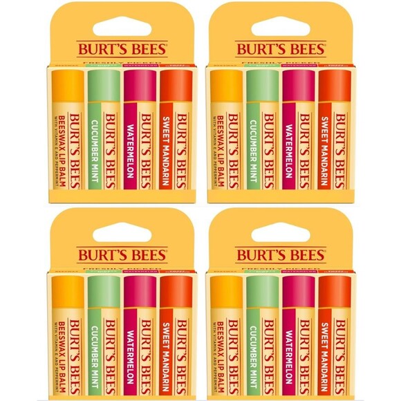 Lot of 4 x Burt’s Bees Freshly Picked Lip Balm 4-Pack (16 Sealed Sticks) Sealed - Picture 1 of 1